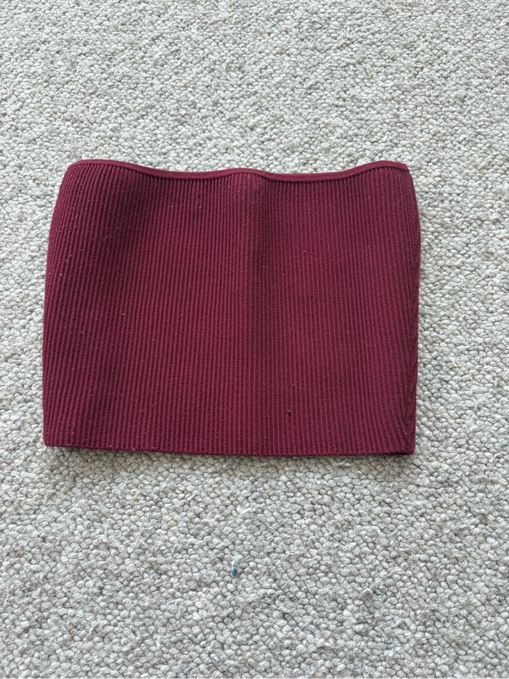 Classic Ribbed Burgundy Tube Top